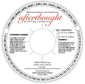 Afterthought Brewing Company Faible: Whole Cone