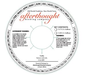 Afterthought Brewing Company Noble April 2023