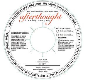 Afterthought Brewing Company Petit Meer April 2023