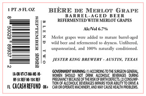 Jester King Biere De Merlot