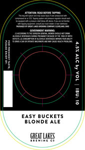 Great Lakes Brewing Co. Easy Buckets Blonde April 2023