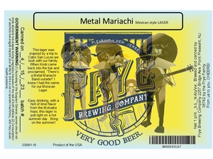 Metal Mariachi Mexican Style Lager April 2023