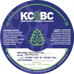 Kings County Brewers Collective Bear Force One April 2023