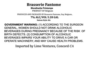 Brasserie Fantome Blondinette Printemps April 2023