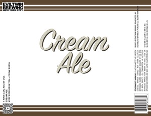 Evil Twin Brewing New York City Cream Ale April 2023