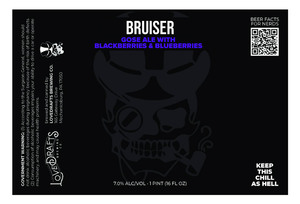 Lovedraft's Brewing Co Bruiser Gose Ale With Blackberries And Blueberries April 2023