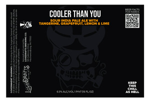 Lovedraft's Brewing Co Cooler Than You Sour India Pale Ale With Tangerine, Grapefruit, Lemon And Lime