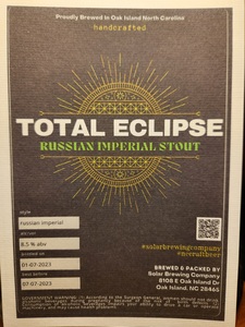 Total Eclipse Russian Imperial Stout April 2023