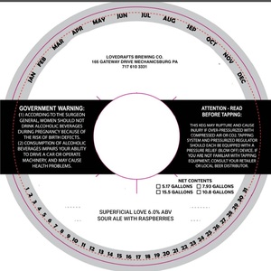 Lovedrafts Brewing Co Superficial Love April 2023