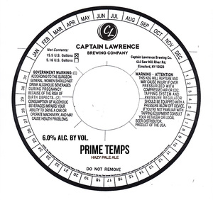 Captain Lawrence Brewing Company Prime Temps April 2023