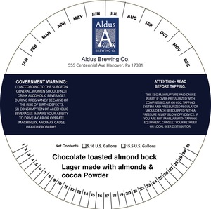 Aldus Brewing Co. Chocolate Toasted Almond Bock April 2023