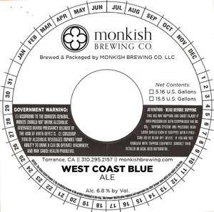 Monkish Brewing Co. LLC West Coast Blue