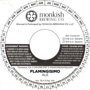 Monkish Brewing Co. LLC Flamingisimo April 2023