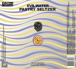 Evil Twin Brewing New York City Evil Water - Pastry Seltzer Blackberry, Passionfruit