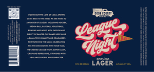 Door County Brewing Co. League Night Lager April 2023