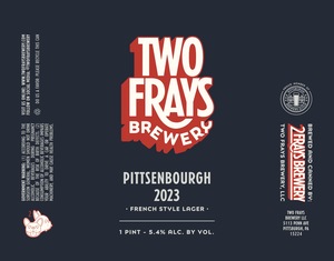 Two Frays Brewery Pittsenbourgh French Style Lager April 2023