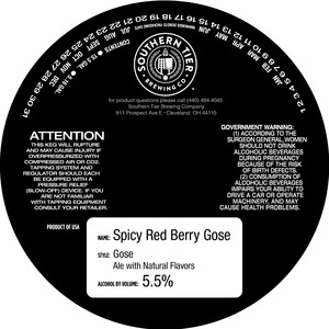 Southern Tier Brewing Company Spicy Red Berry Gose April 2023