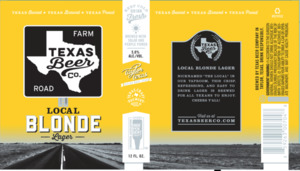 Texas Beer Company Local Blonde Lager April 2023