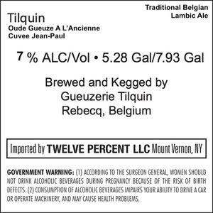 Tilquin Oude Gueuze A L'ancienne Cuvee Jean-paul April 2023