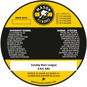 Mason Ale Works Sunday Beer League