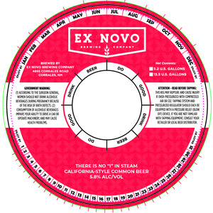 Ex Novo Brewing Company There Is No "i" In Steam April 2023