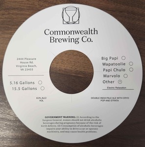 Commonwealth Brewing Co Electric Relaxation
