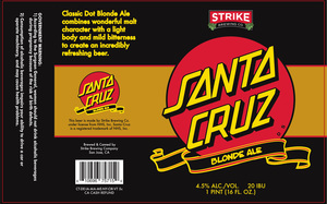 Strike Brewing Company Santa Cruz Blonde