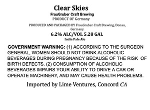 Fraugruber Craft Brewing Clear Skies