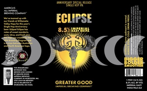 Greater Good Imperial Brewing Company Eclipse Imperial Hazy Neipa