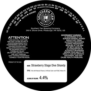 Southern Tier Brewing Company Strawberry Stage Dive Shandy