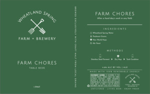 Wheatland Spring Farm + Brewery Farm Chores