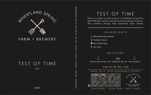 Wheatland Spring Farm + Brewery Test Of Time April 2023