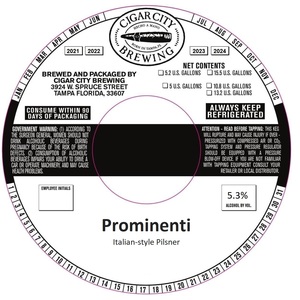 Cigar City Brewing Prominenti April 2023