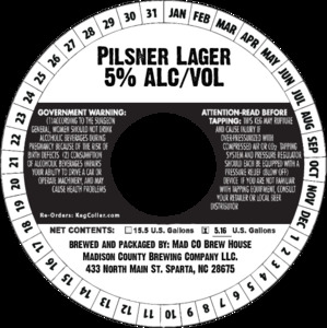 Mad Co Brew House Pilsner Lager April 2023