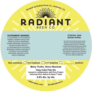 Radiant Beer Co. Many Truths, None Absolute April 2023