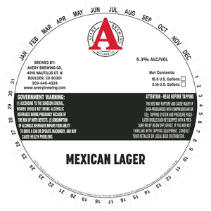 Avery Brewing Co. Mexican Lager
