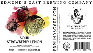 Edmund's Oast Brewing Co. Sour Strawberry Lemon April 2023