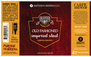 Empyrean Brewing Co. Old Fashioned Imperial Stout May 2023