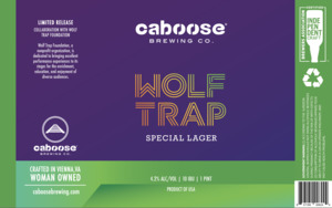 Caboose Brewing Company Wolf Trap Special Lager April 2023