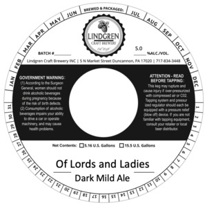 Lindgren Craft Brewery Inc Of Lords And Ladies