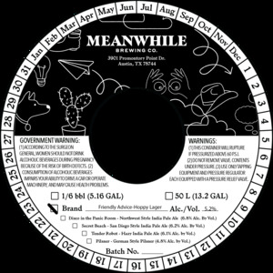 Meanwhile Brewing Co. Friendly Advice Hoppy Lager