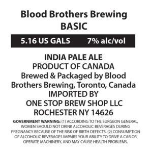 Blood Brothers Brewing Basic India Pale Ale May 2023