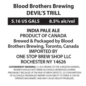 Blood Brothers Brewing Devil's Trill India Pale Ale