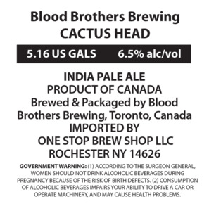 Blood Brothers Brewing Cactus Head India Pale Ale