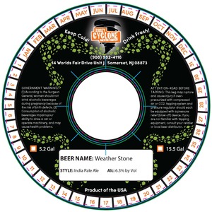 Jersey Cyclone Brewing Company Weather Stone