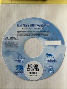 Big Sky Brewing Co. Big Sky Country Pilsner May 2023