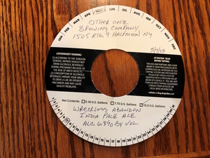 Other One Brewing Company Wreckless Abandon May 2023