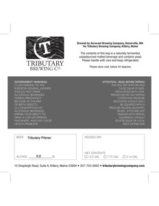 Tributary Brewing Co. Tributary Pilsner May 2023