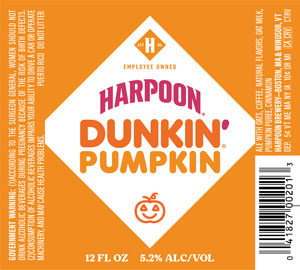 Harpoon Dunkin' Pumpkin May 2023