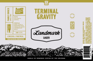 Terminal Gravity Brewing Landmark Lager May 2023